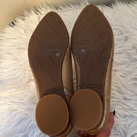 Antelope Women’s Gold Snakeskin Leather Ankle Boots Size EU 39/US 8.5 - Picture 8 of 14